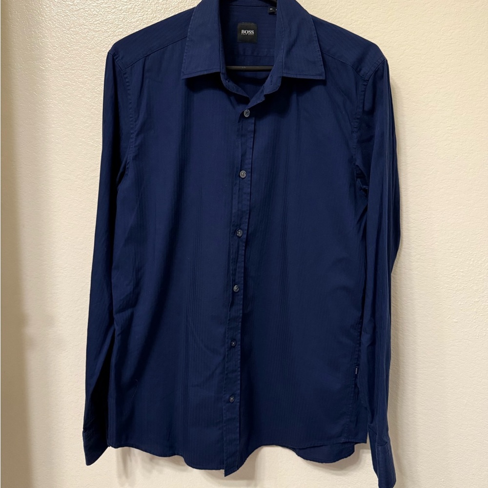 Boss Men's Dark Blue Dress Shirt